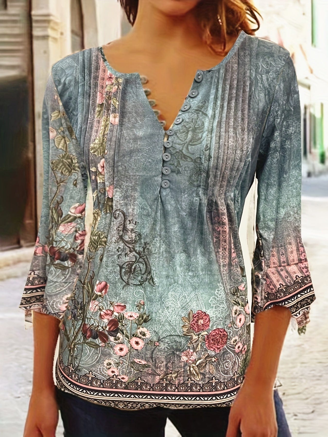 Romantic Plus Size Floral Dress