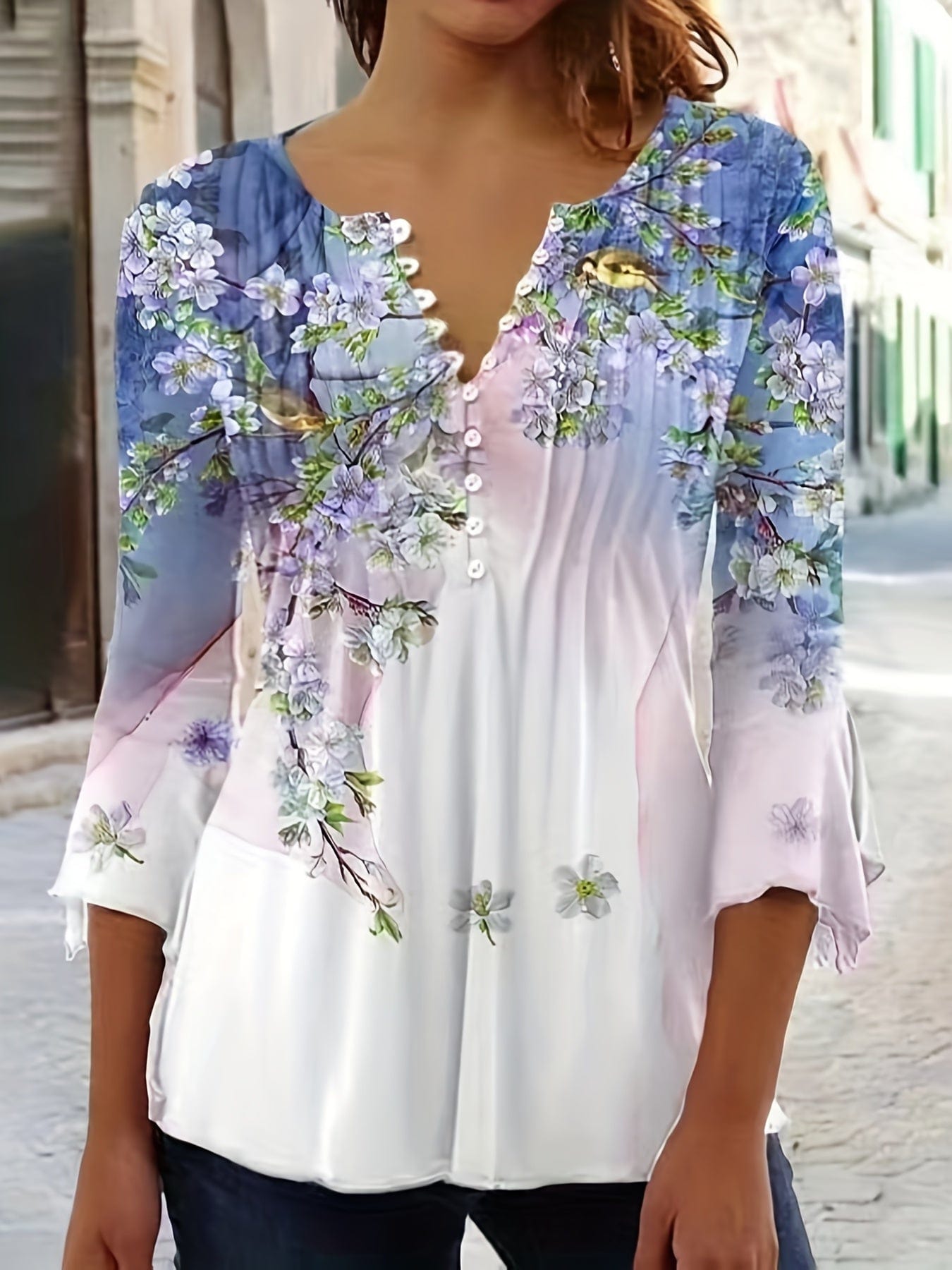 Romantic Plus Size Floral Dress