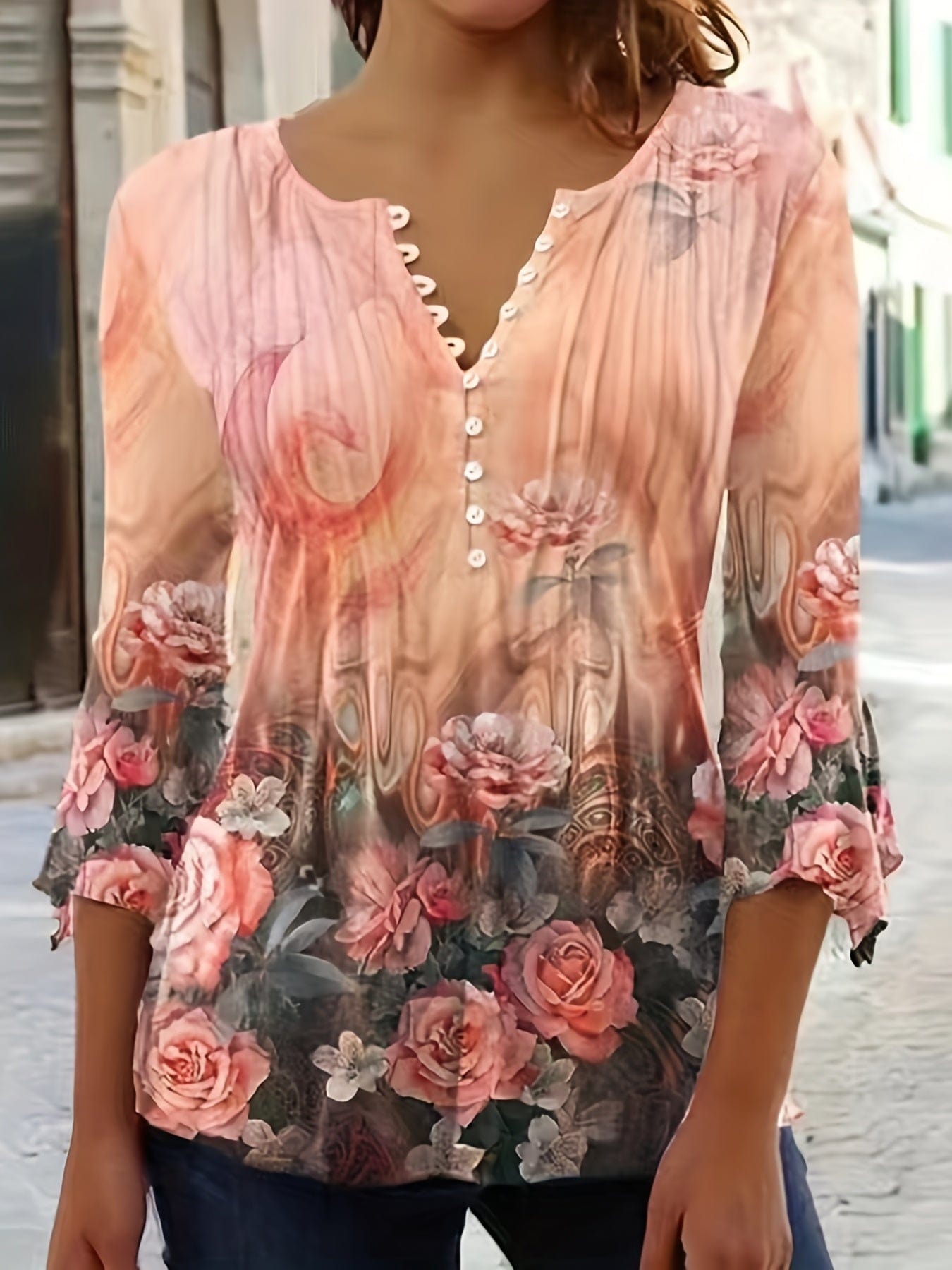 Romantic Plus Size Floral Dress