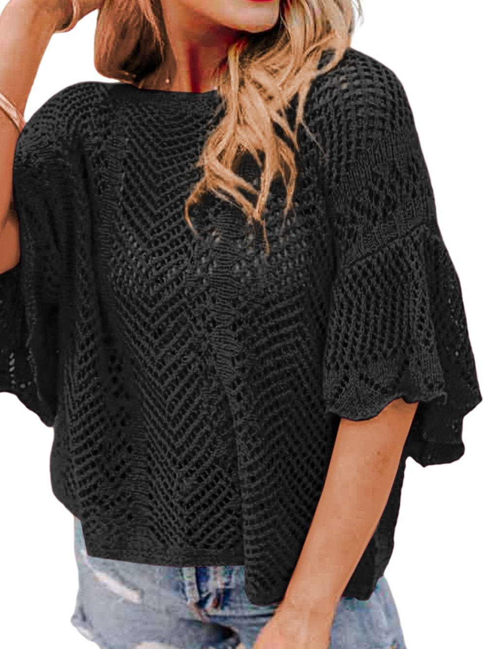 Eyelet Knit Top