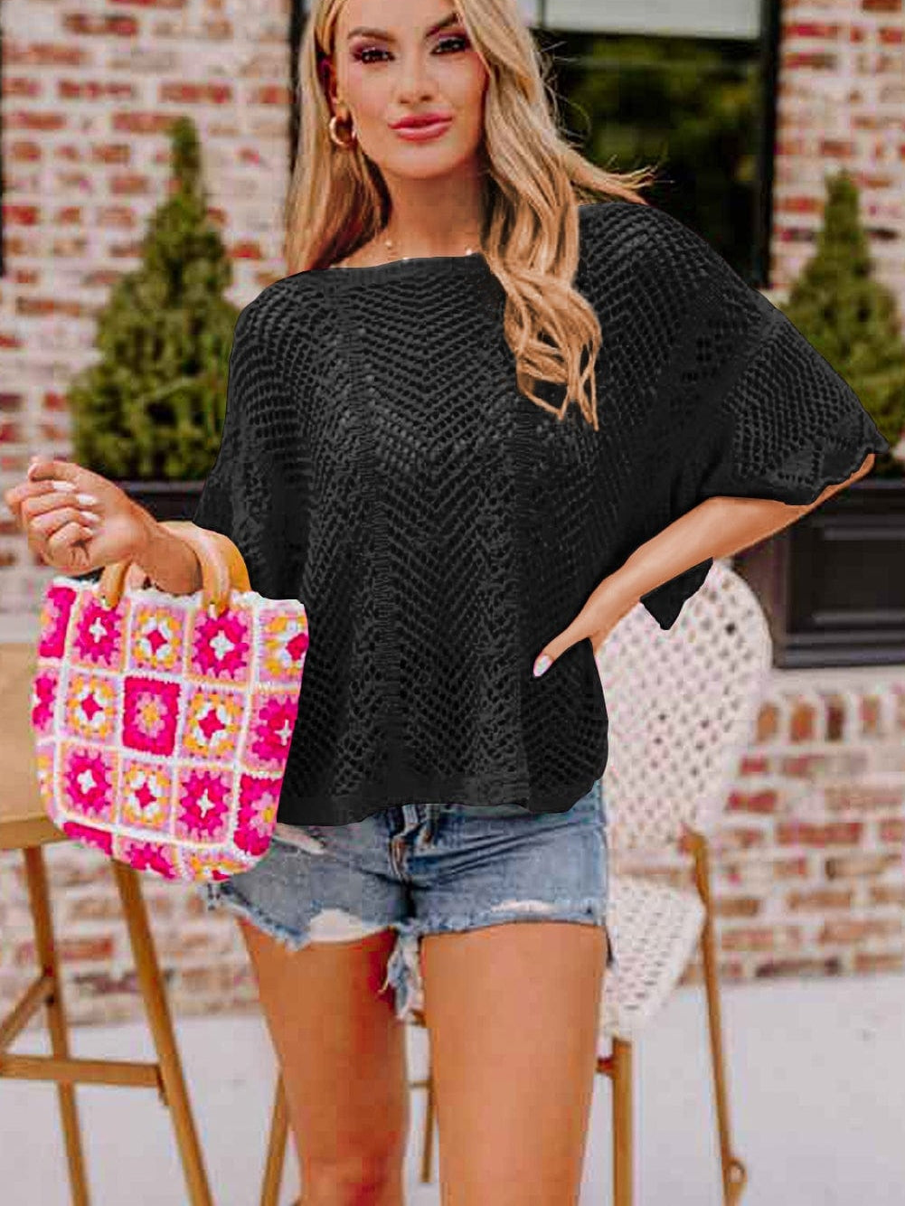 Eyelet Knit Top