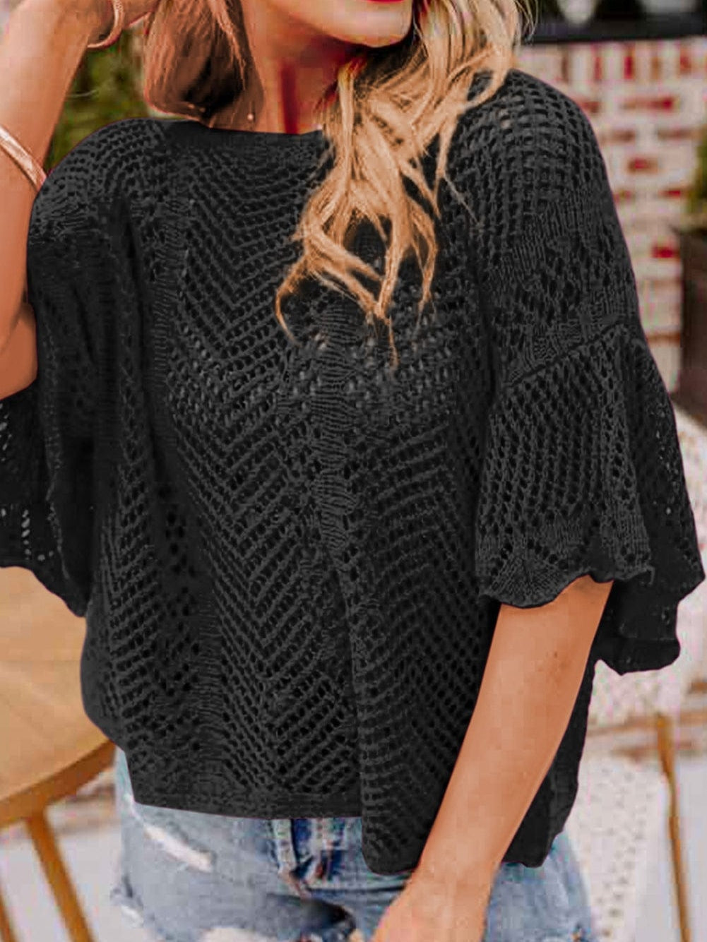 Eyelet Knit Top