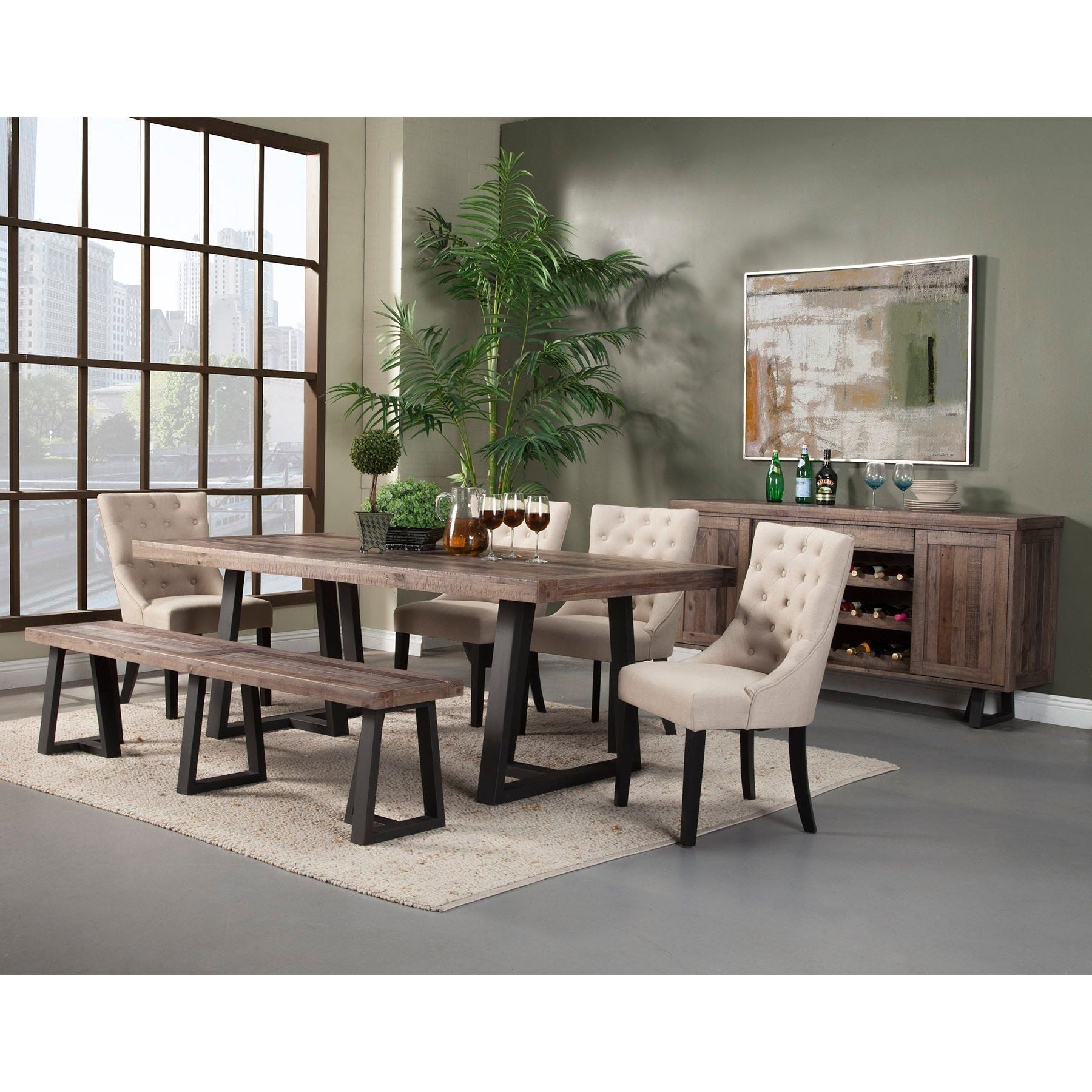 Banco de comedor Prairie, natural/negro