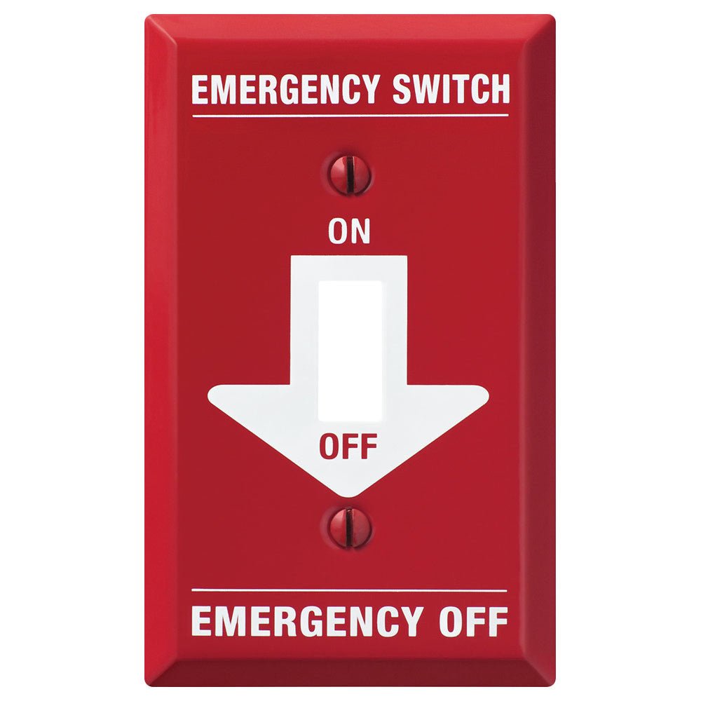Placa de pared Pro Red Emergency Steel con 1 palanca