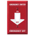 Placa de pared Pro Red Emergency Steel con 1 palanca