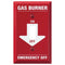 Quemador de gas Pro Red de acero - Placa de pared con 1 palanca