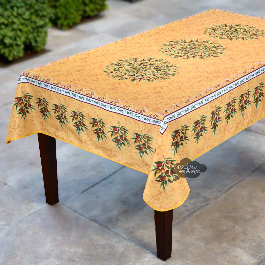 Provence Olivier Yellow French Provencal Polyester Tablecloth - 59x90