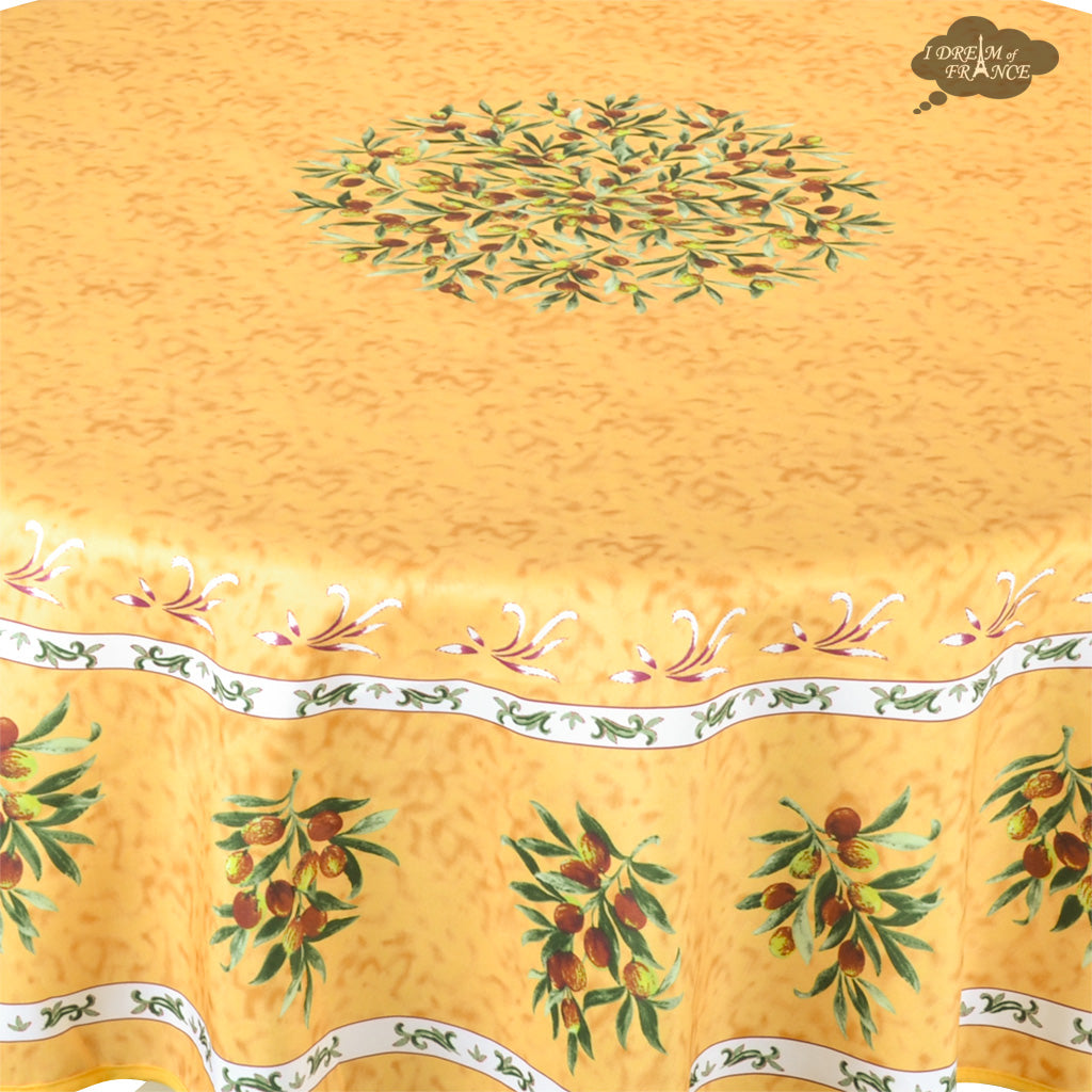 Provence Olivier Yellow French Provencal Polyester Tablecloth - 70