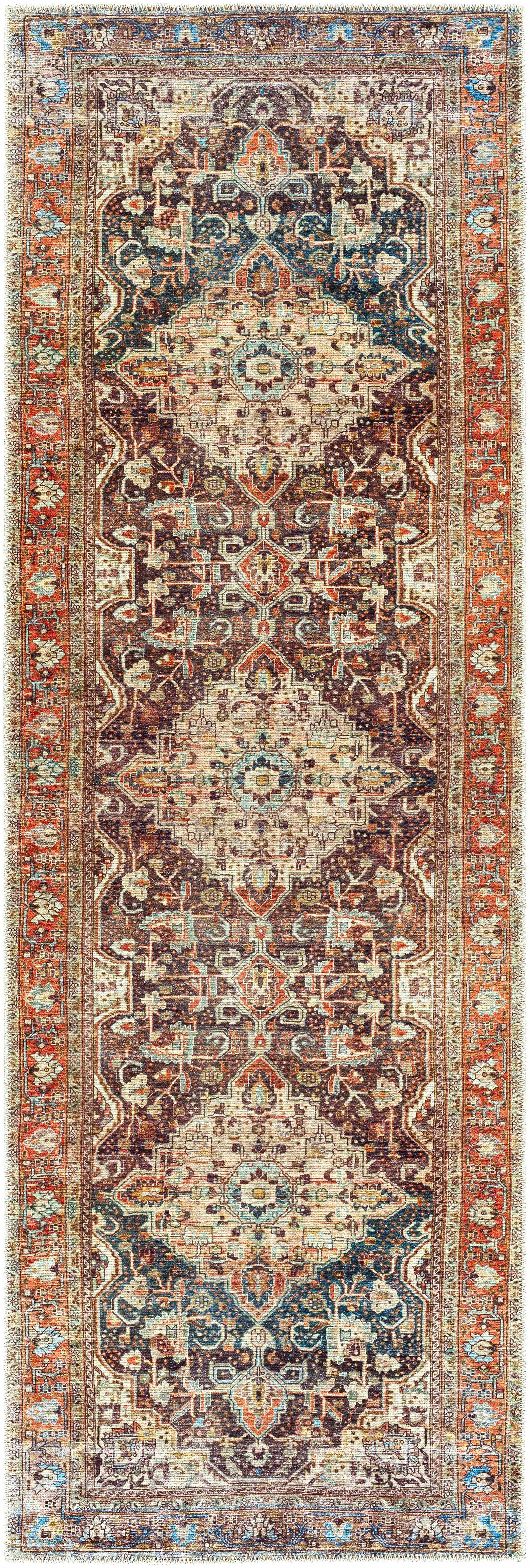 Alfombra lavable de pelo plano vintage Portlaw
