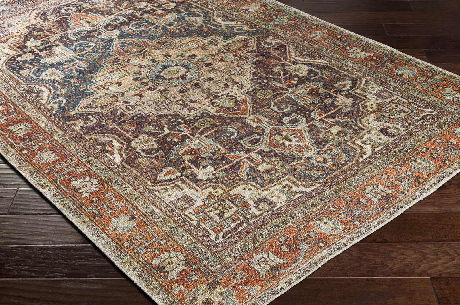 Alfombra lavable de pelo plano vintage Portlaw