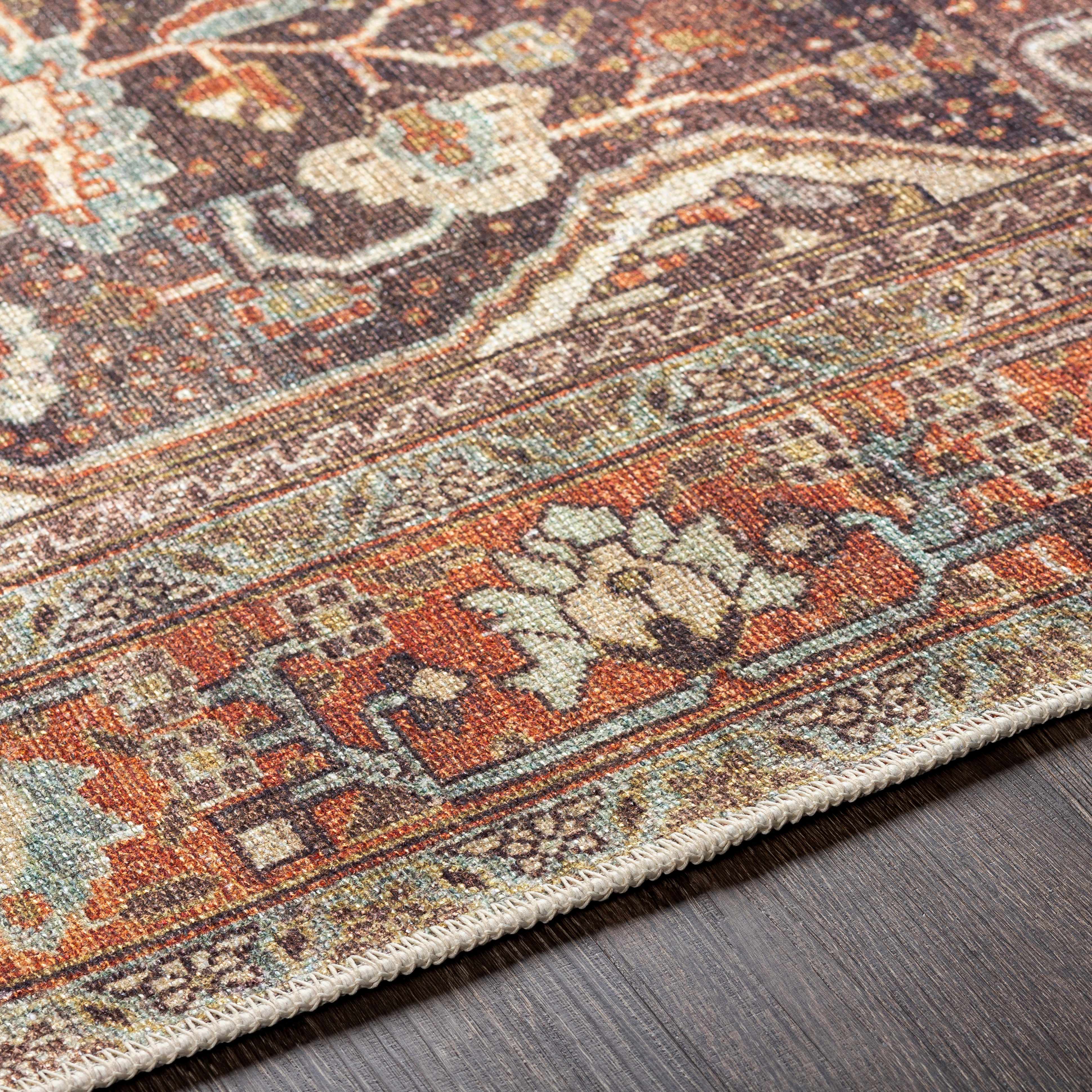 Alfombra lavable de pelo plano vintage Portlaw