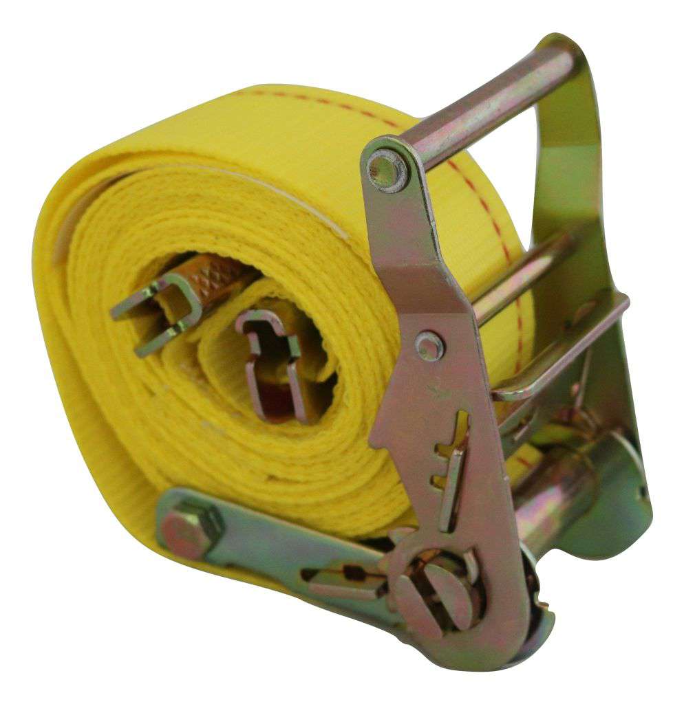 Correas de trinquete E para interior de furgoneta de 2" x 12 pies con accesorios E de resorte | Paquete de 4