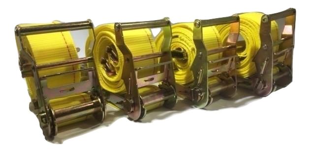 Correas de trinquete E para interior de furgoneta de 2" x 12 pies con accesorios E de resorte | Paquete de 4