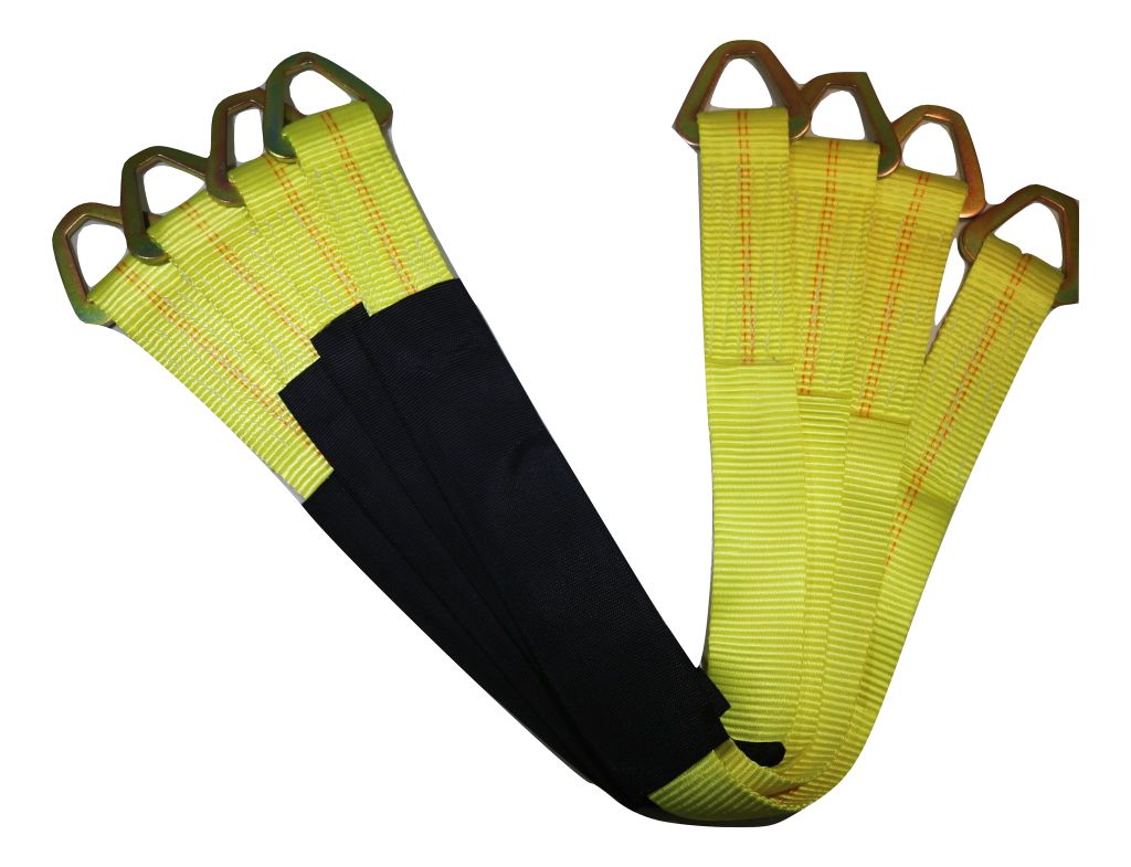 Correas de eje de 36 pulgadas para remolque de coche, amarres para grúa, color amarillo | Paquete de 4