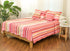 DaDa Bedding Multi-Red Pink Boho Summer Stripes Scalloped Lightweight Coverlet Bedspread Set (DXJ101824)