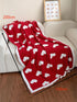 Racing Red Heart Pattern Cozy Oversized Plush Throw