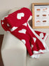 Racing Red Heart Pattern Cozy Oversized Plush Throw