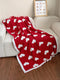 Racing Red Heart Pattern Cozy Oversized Plush Throw