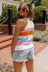 Summer Rainbow Knit Sleeveless Top