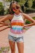 Summer Knit Tank with Wavy Stripes