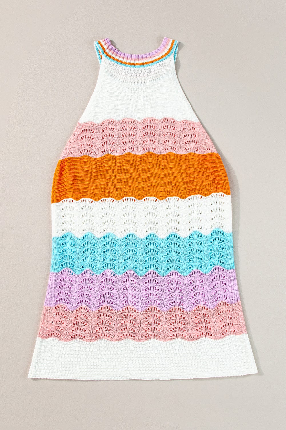 Summer Rainbow Knit Sleeveless Top