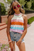 Summer Rainbow Knit Sleeveless Top