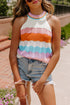Summer Rainbow Knit Sleeveless Top