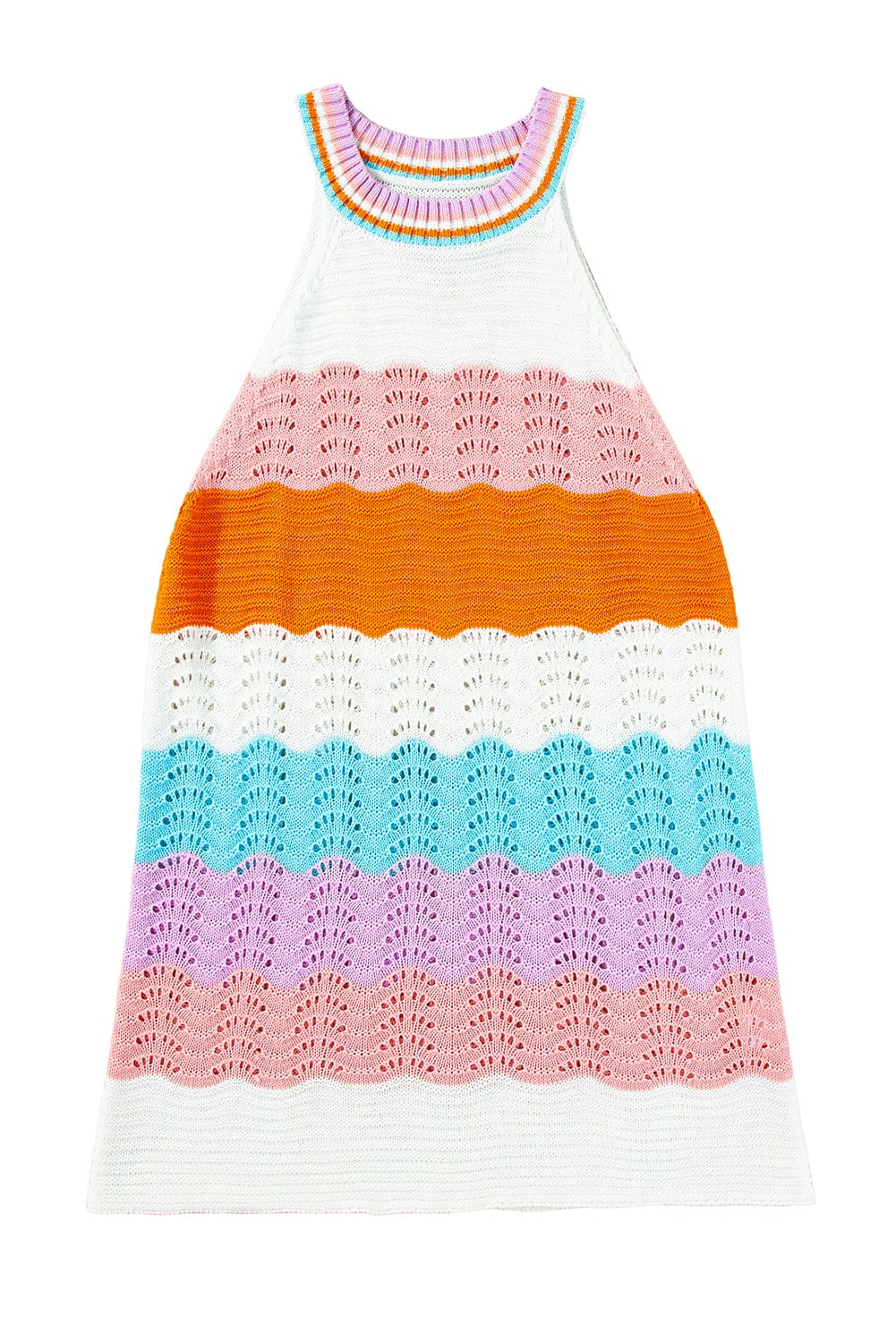 Summer Rainbow Knit Sleeveless Top