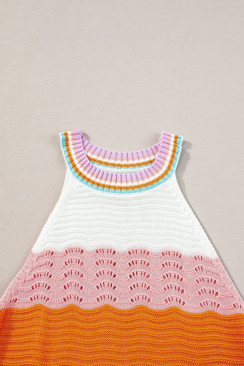 Summer Rainbow Knit Sleeveless Top