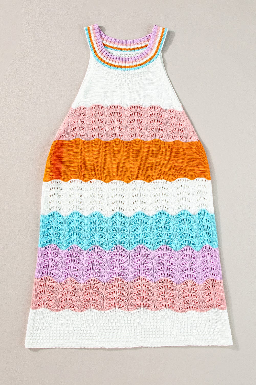 Summer Rainbow Knit Sleeveless Top