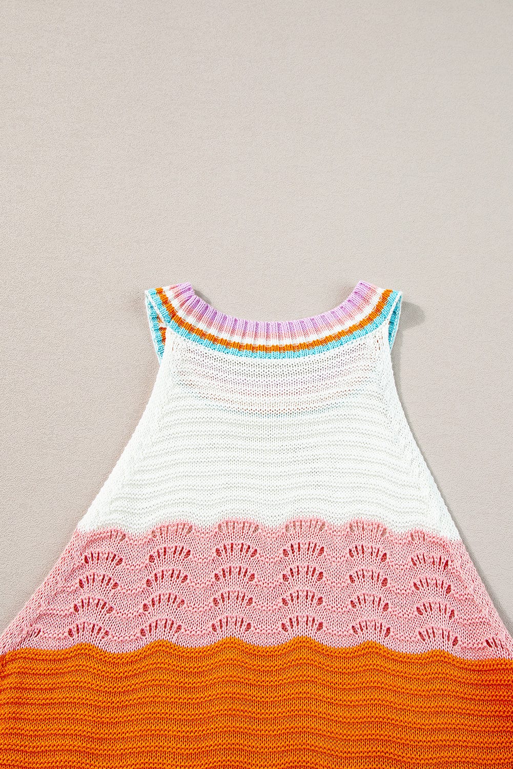 Summer Knit Tank with Wavy Stripes