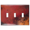 Placa de pared con 3 palancas de cobre rojo y negro