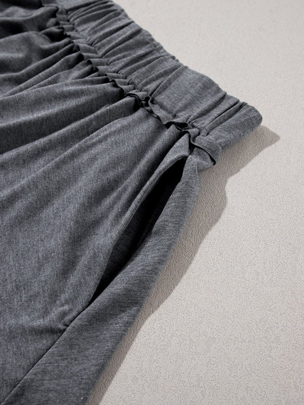 Gray Melange Knit Shorts