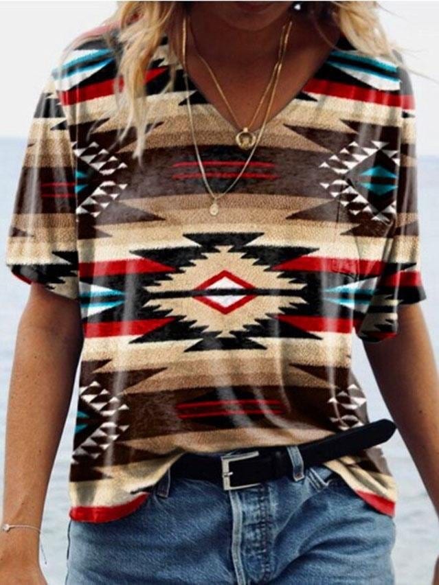 Women's Fashionable Geometric Printed T-Shirt