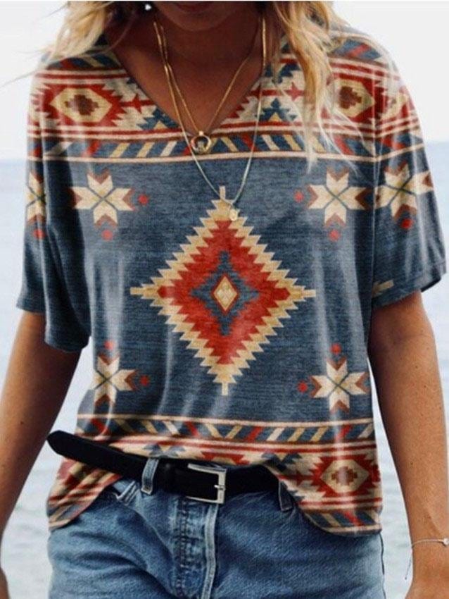 Women's Fashionable Geometric Printed T-Shirt