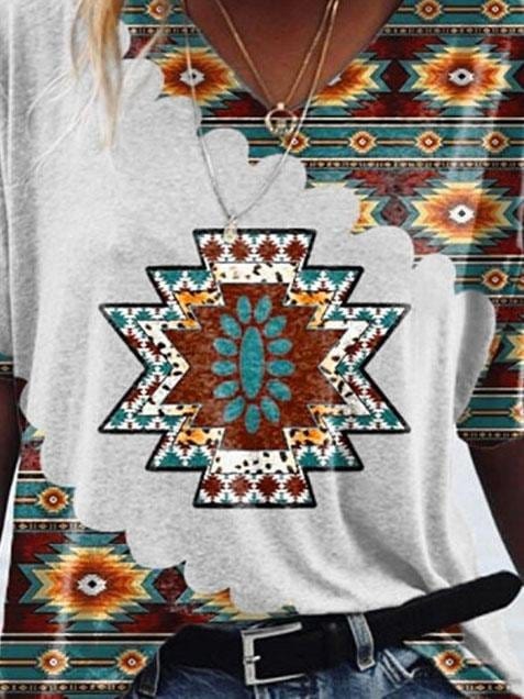 Women's Fashionable Geometric Printed T-Shirt
