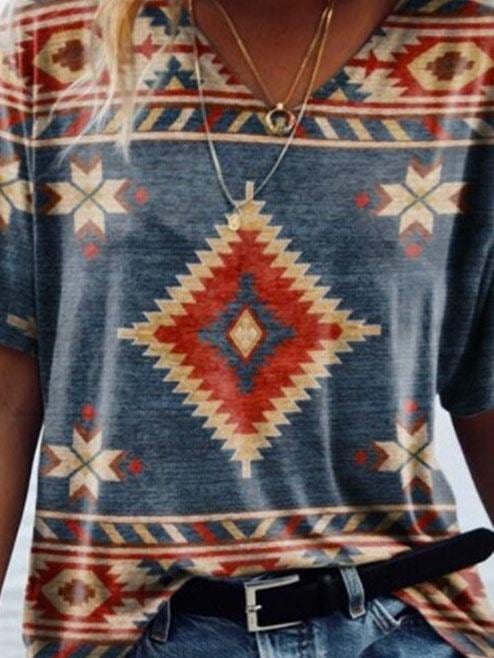 Women's Fashionable Geometric Printed T-Shirt