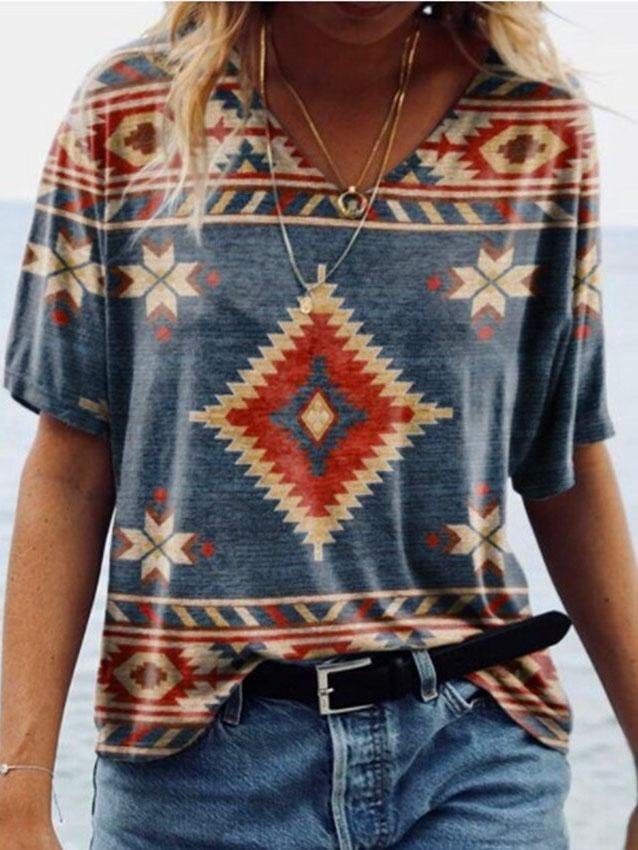 Women's Fashionable Geometric Printed T-Shirt
