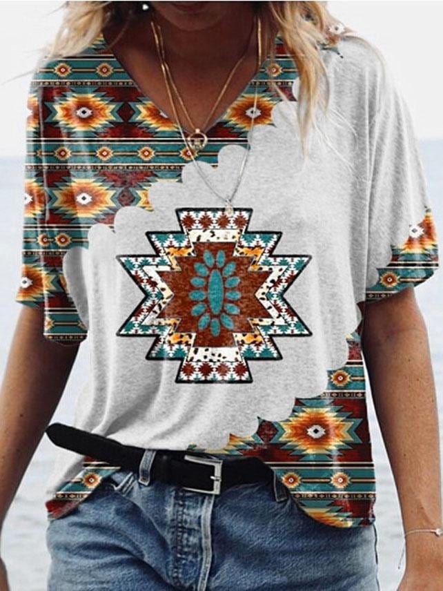 Women's Fashionable Geometric Printed T-Shirt