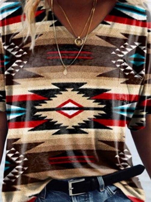 Women's Fashionable Geometric Printed T-Shirt