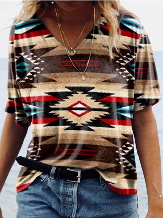 Women's Fashionable Geometric Printed T-Shirt