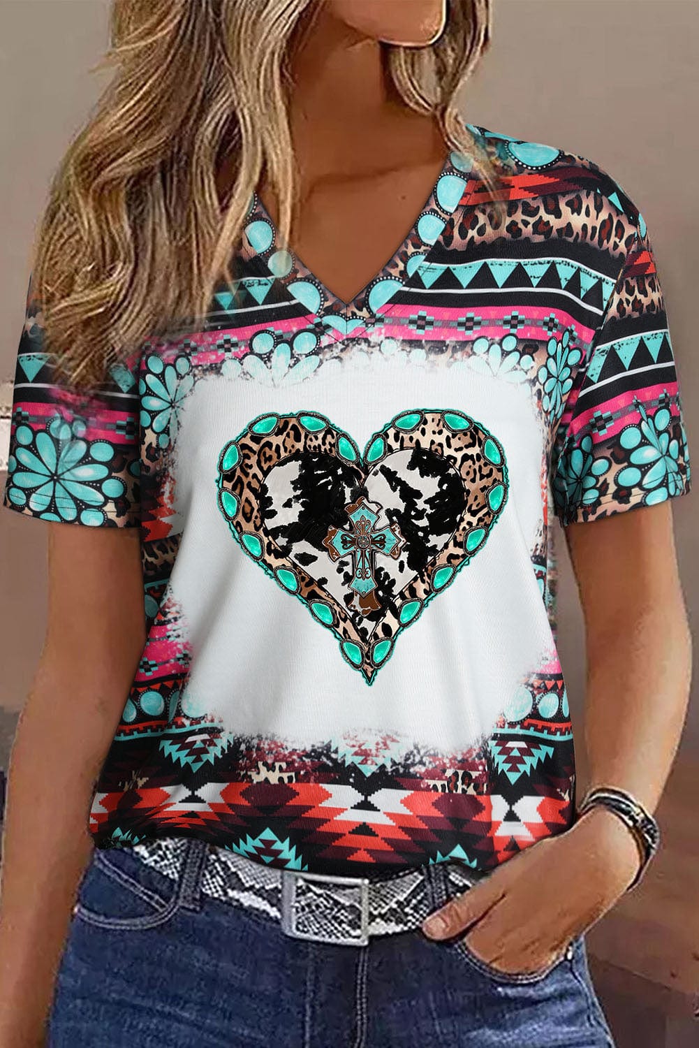 Women's Fashionable Geometric Printed T-Shirt