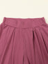 Autumnal Knit Two-Piece: Long Sleeve Top and Wide Leg Pants