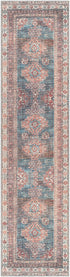 Alfombra lavable Baltinglass color óxido y azul - Liquidación