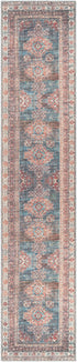 Alfombra lavable Baltinglass color óxido y azul - Liquidación