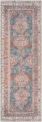 Alfombra lavable Baltinglass color óxido y azul - Liquidación