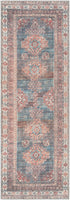 Alfombra lavable Baltinglass color óxido y azul - Liquidación