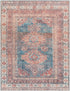 Alfombra lavable Baltinglass color óxido y azul - Liquidación