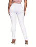 White Ripped Denim - High-Waisted Skinny Leg