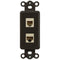 Inserto basculante marrón: 1 conector telefónico y 1 conector de datos